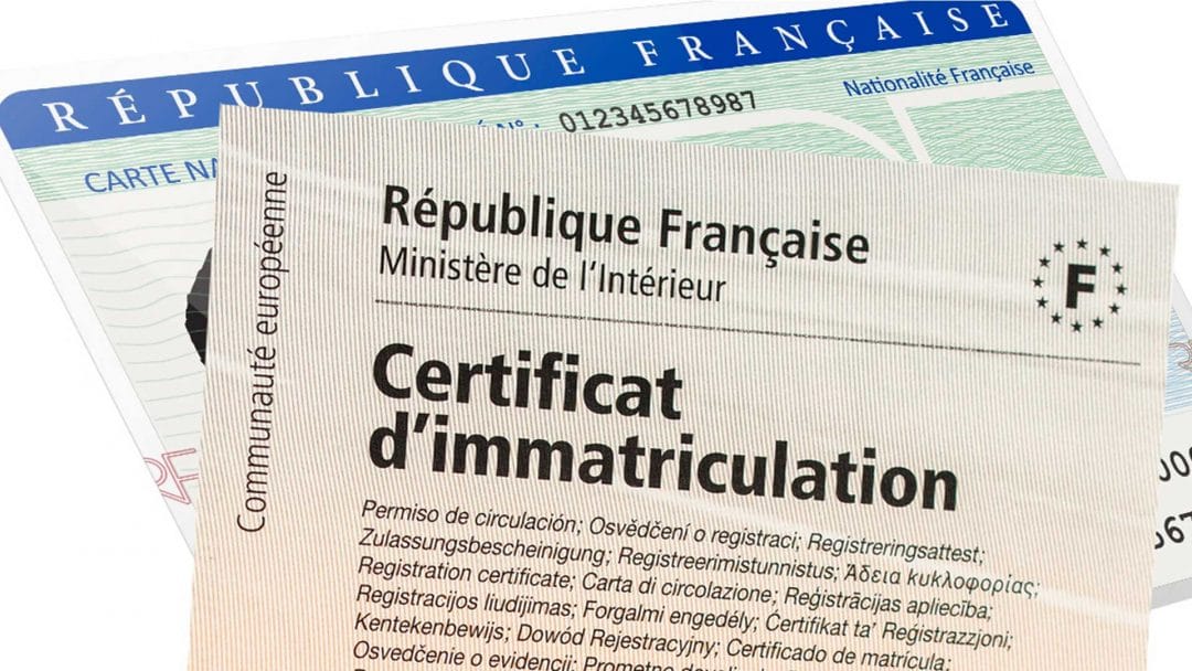 Certificat d'immatriculation document obligatoire Pédagomi